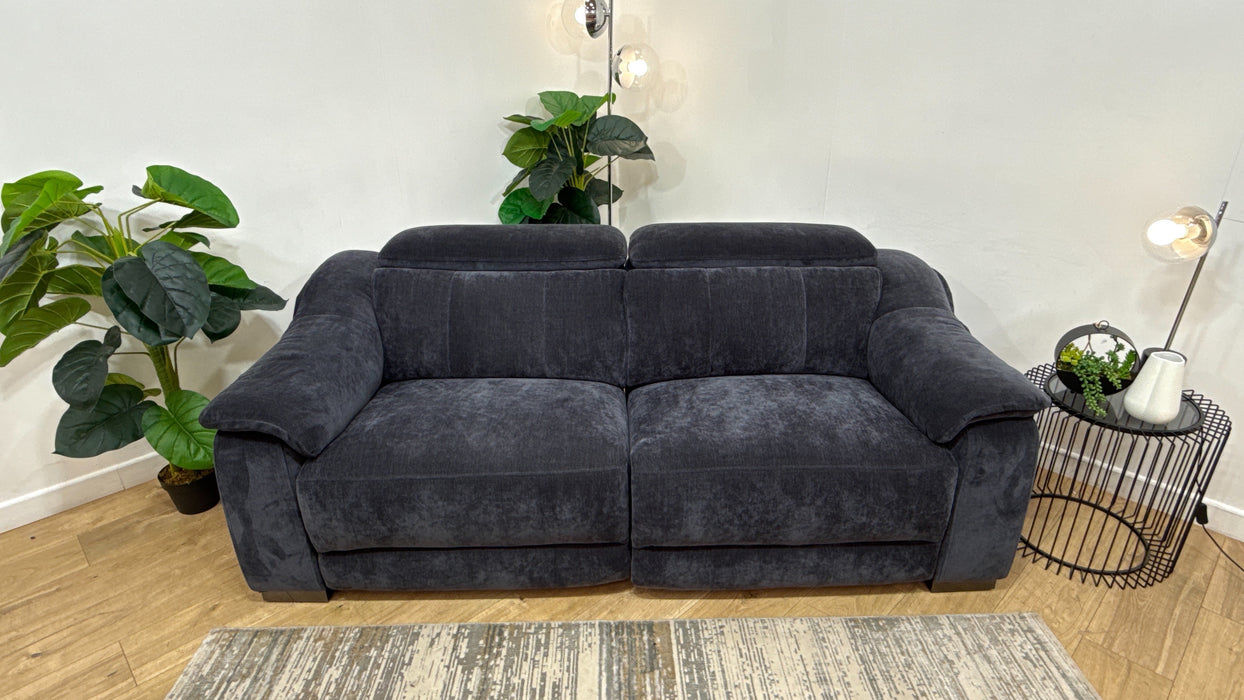 Sofology Carrera Fabric 2.5 Power Recliner/Headrest in Relaxed Chenille Ink