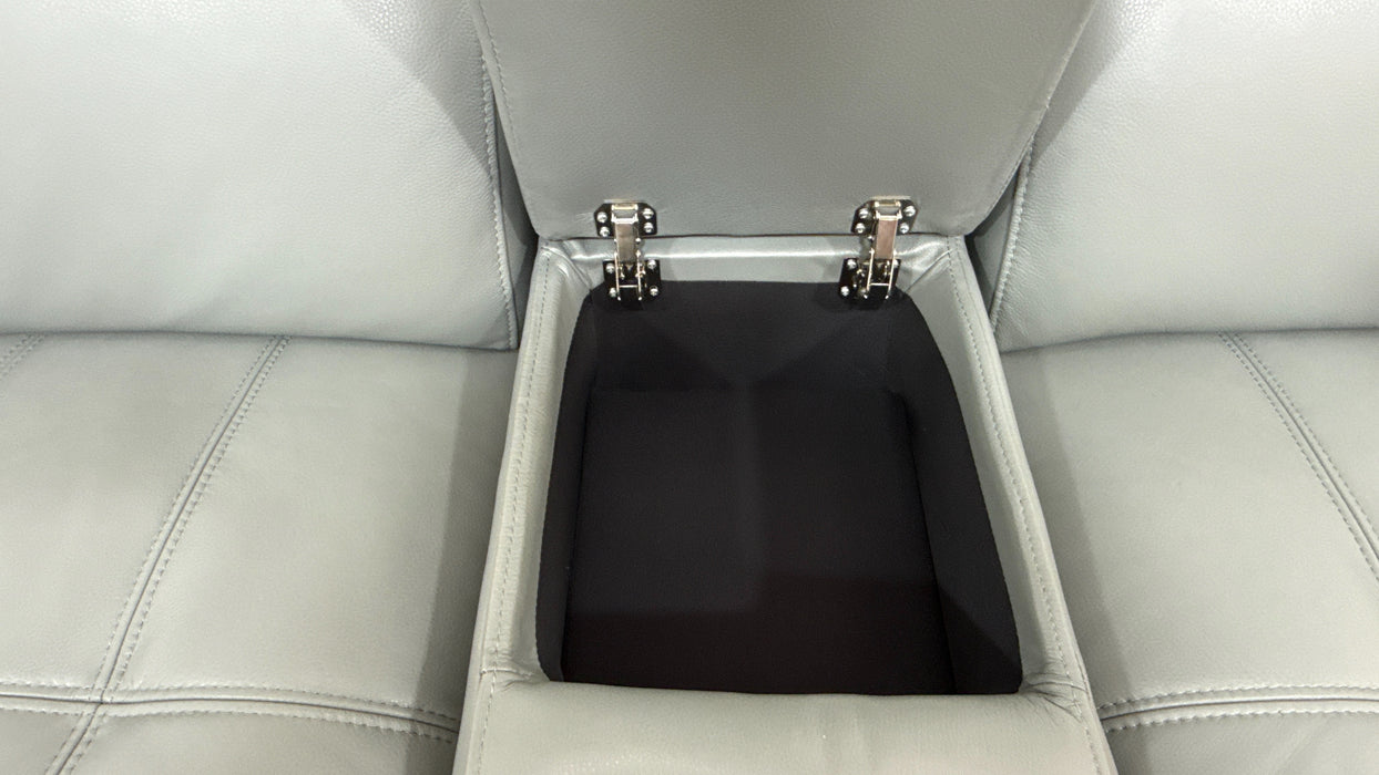 Sofology Marvella Leather 2 Seater Power Recliner/Headrest Heated Seats in Trusty Sheen Granite Teal