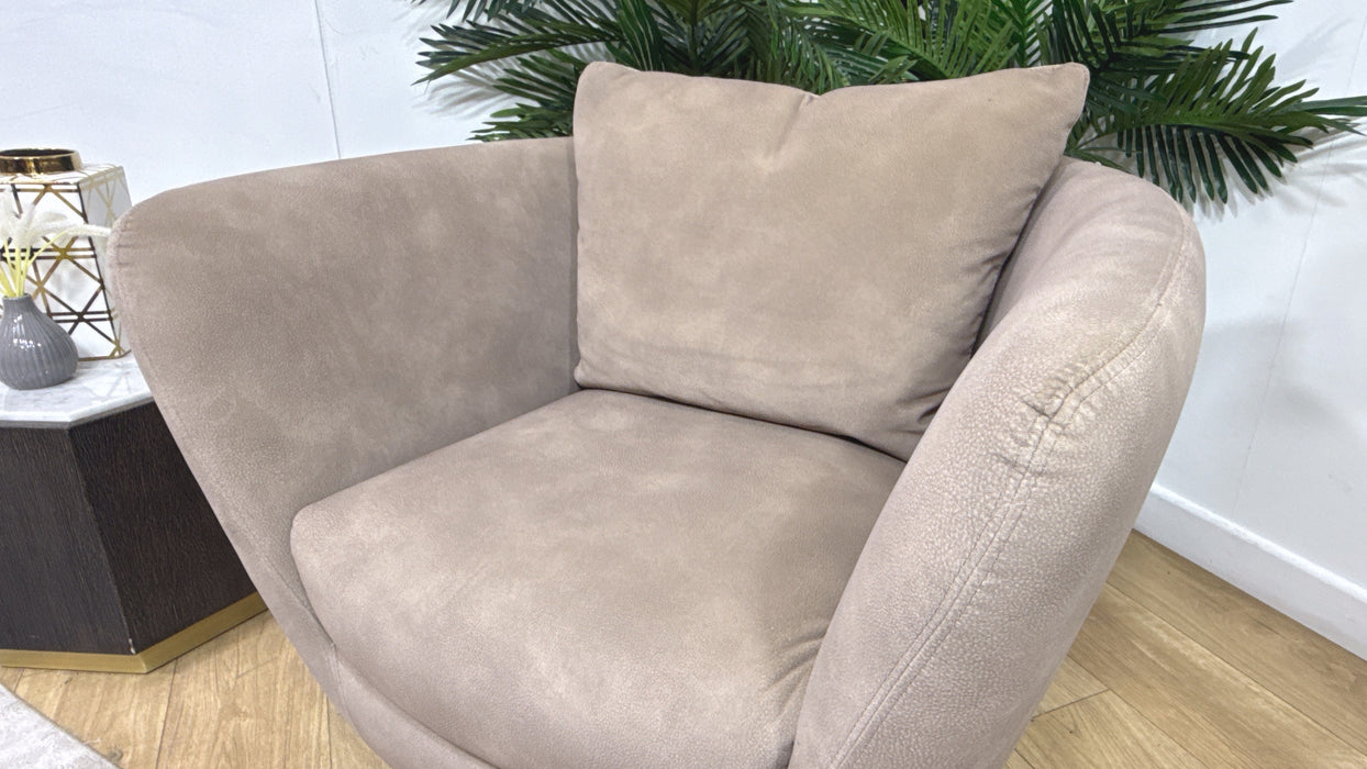 Sofology Serene Fabric Swivel Chair	in Lifestyle Mottled Latte