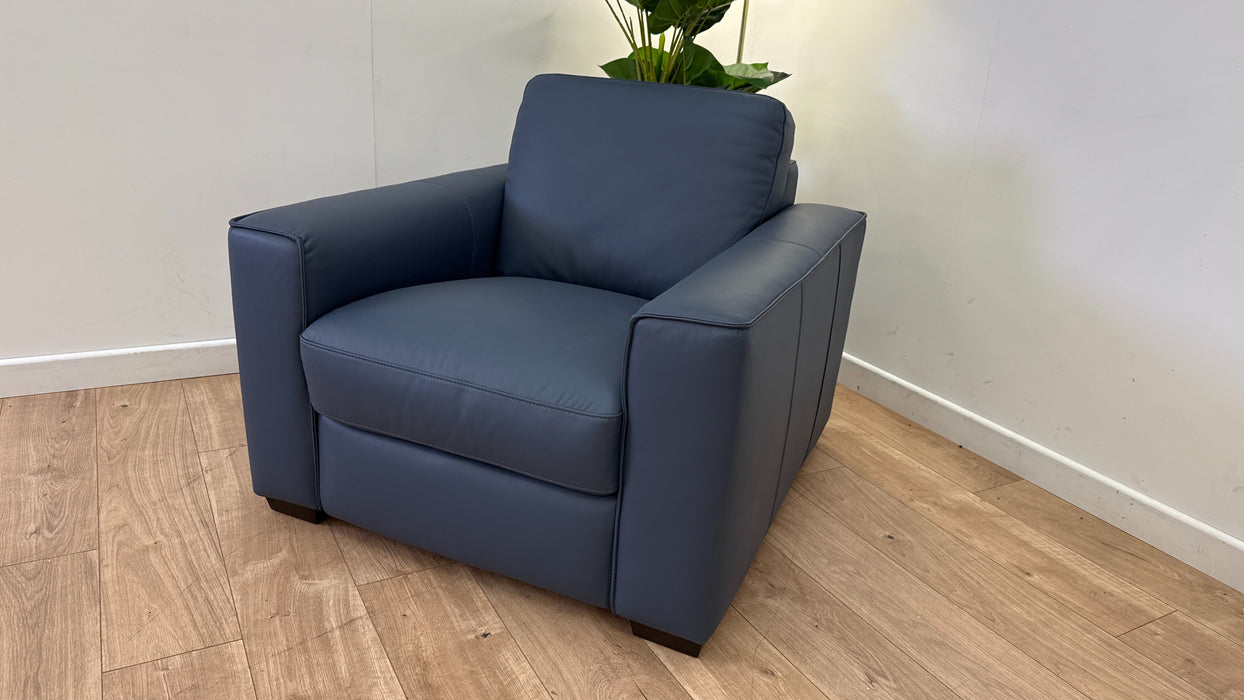 Sofology Chair - Leather - Trusty Matt Steel Blue