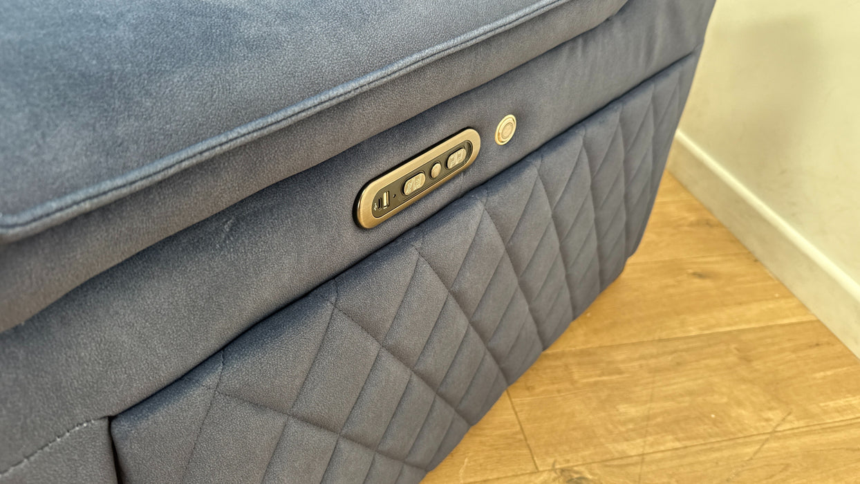 Sofology Benz Fabric 2 Seater Power Headrest/Recliner Heated Seat in Lifestyle Flecked Navy