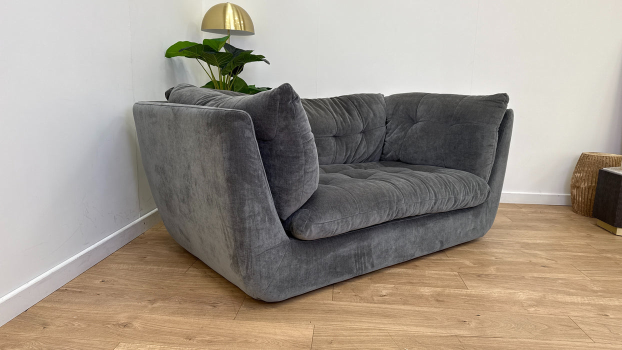 Sofology Cocoon Fabric 2 Seater Relaxed Chenille Charcoal
