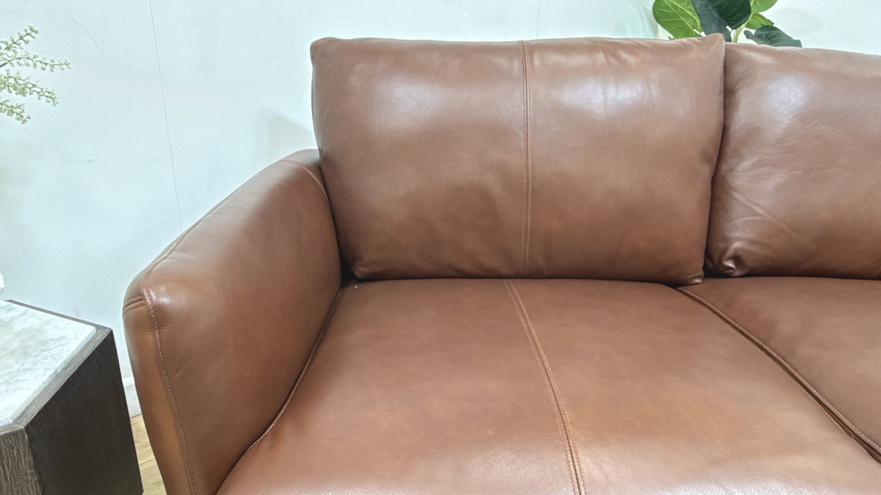 Sofology Adler Leather 4 Seater Asymmetric in Relaxed Soft Brown