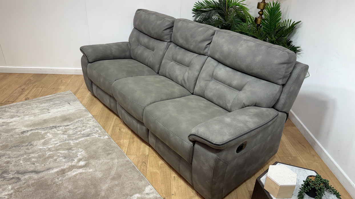 DFS Forster Express Fabric 3 Seater Recliner in Silver
