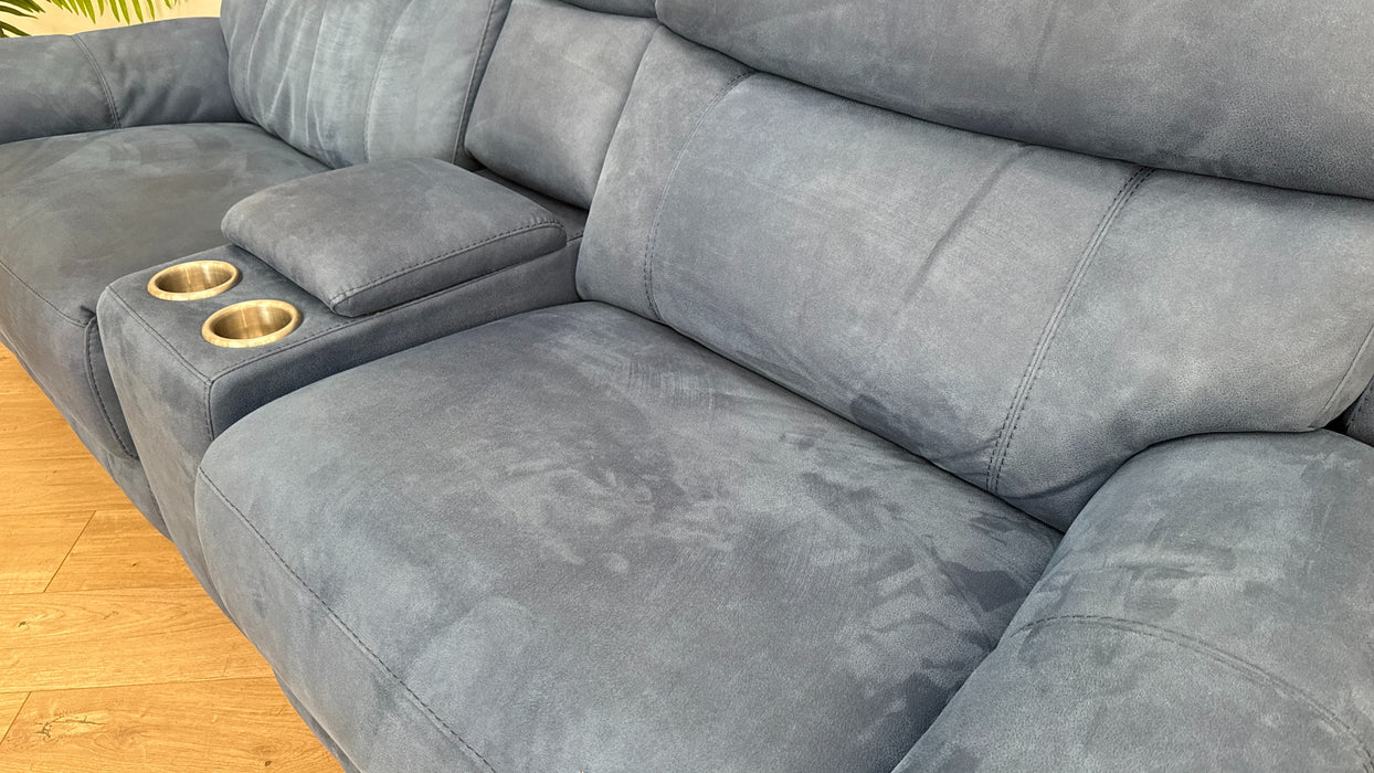 DFS Ronan Fabric Recliner 2 Seater in Blue