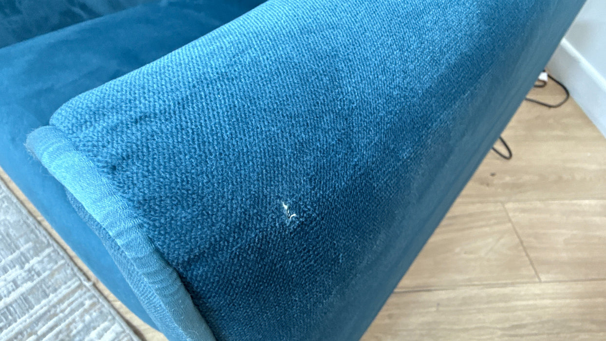 Sofology Cricket Fabric Chair in Soft Chenille Teal Mix