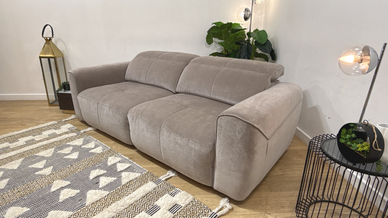 Sofology Riviera Fabric 3 Seater Motion Chaise in Relaxed Chenille Nutmeg
