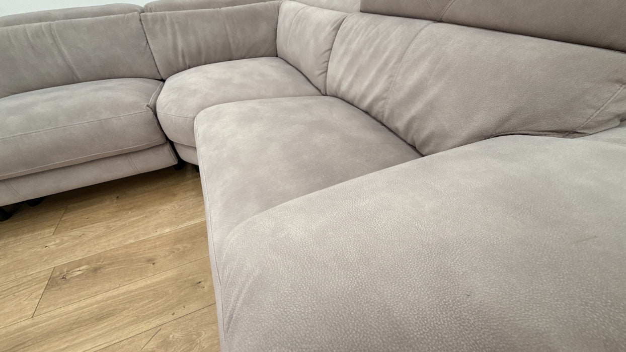 Caldo Corner Sofa - Leather Recliner - Dark Grey