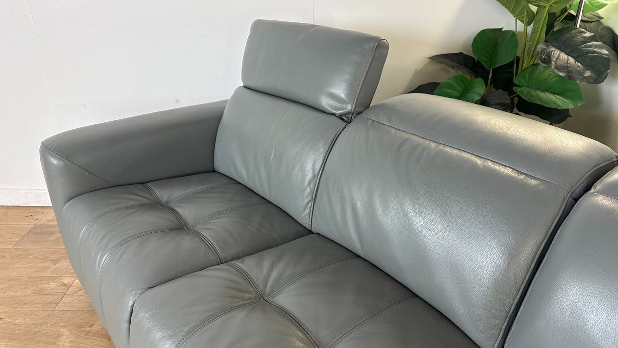 Sofology Marvella Leather 3 in Granite Teal