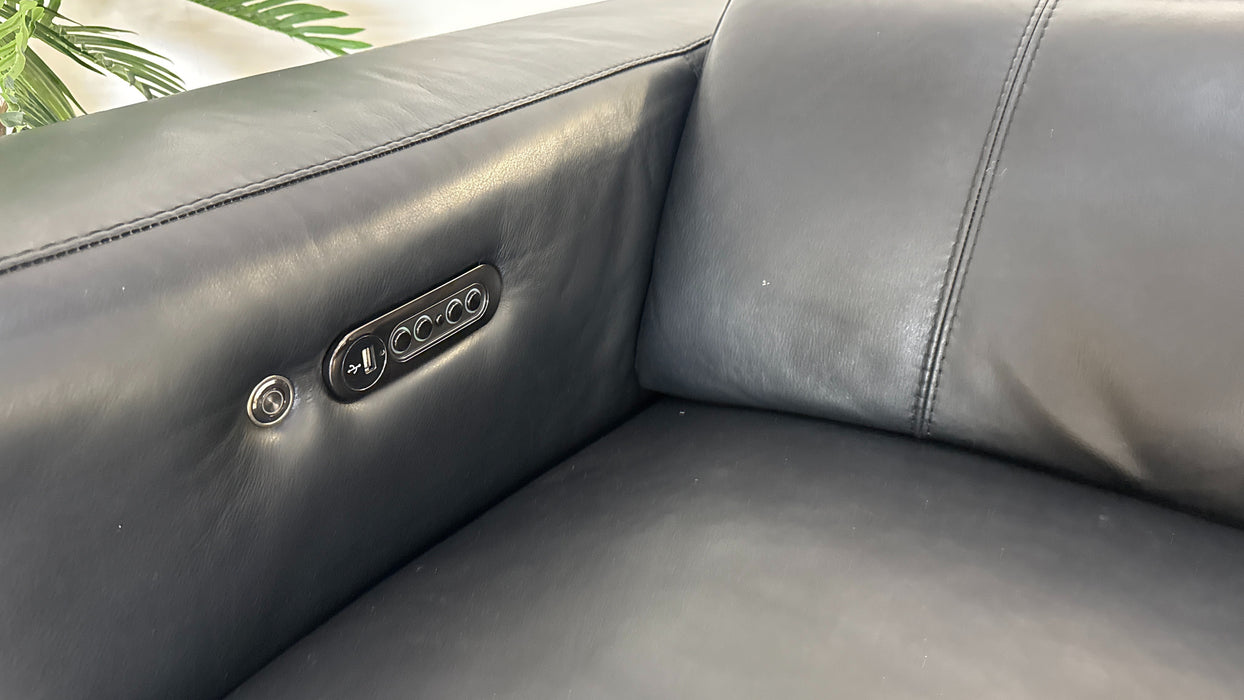 DFS The Crusade 2 Seater Recliner Sofa in Palatial Black