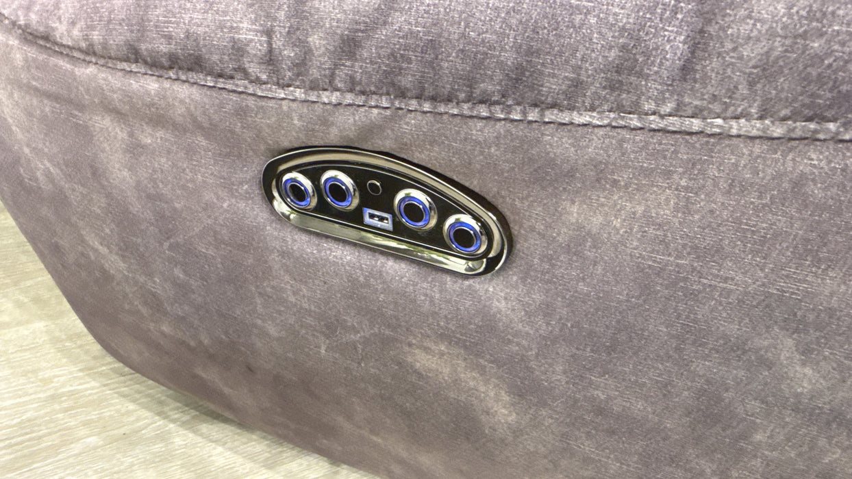 Sofology Radley Fabric 3 Seater Power Recliner + Power Hdrst in Decent Charcoal