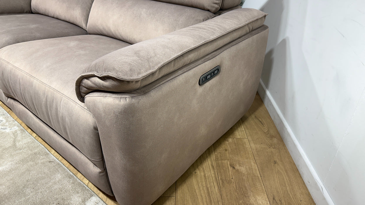 Sofology Hugo Fabric 2.5 Seater Power Recliner/Headrest in Lifestyle Flecked Nutmeg