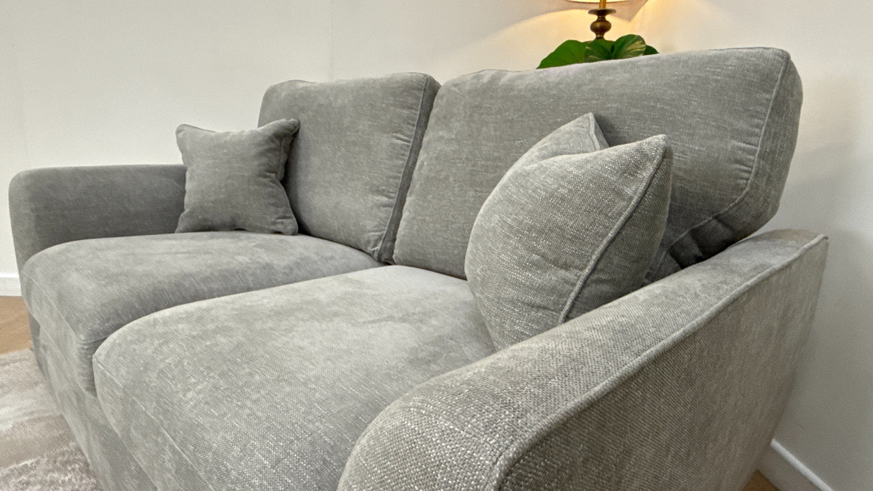Sofology The Hackney 2 Seater Sofa Bed in Linen Look Chenille Grey All Over