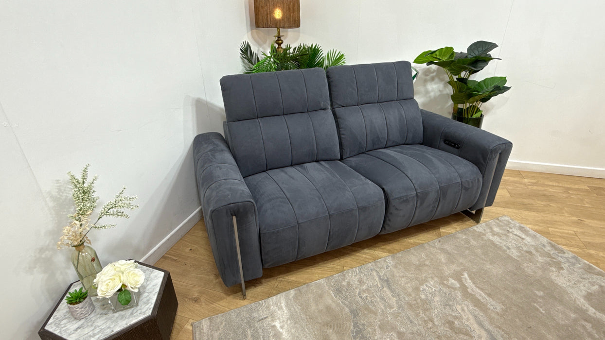 Sofology Paramount Fabric 2.5 Seater Power Recliner/Headrest in Lifestyle Nubuck Feel Charcoal