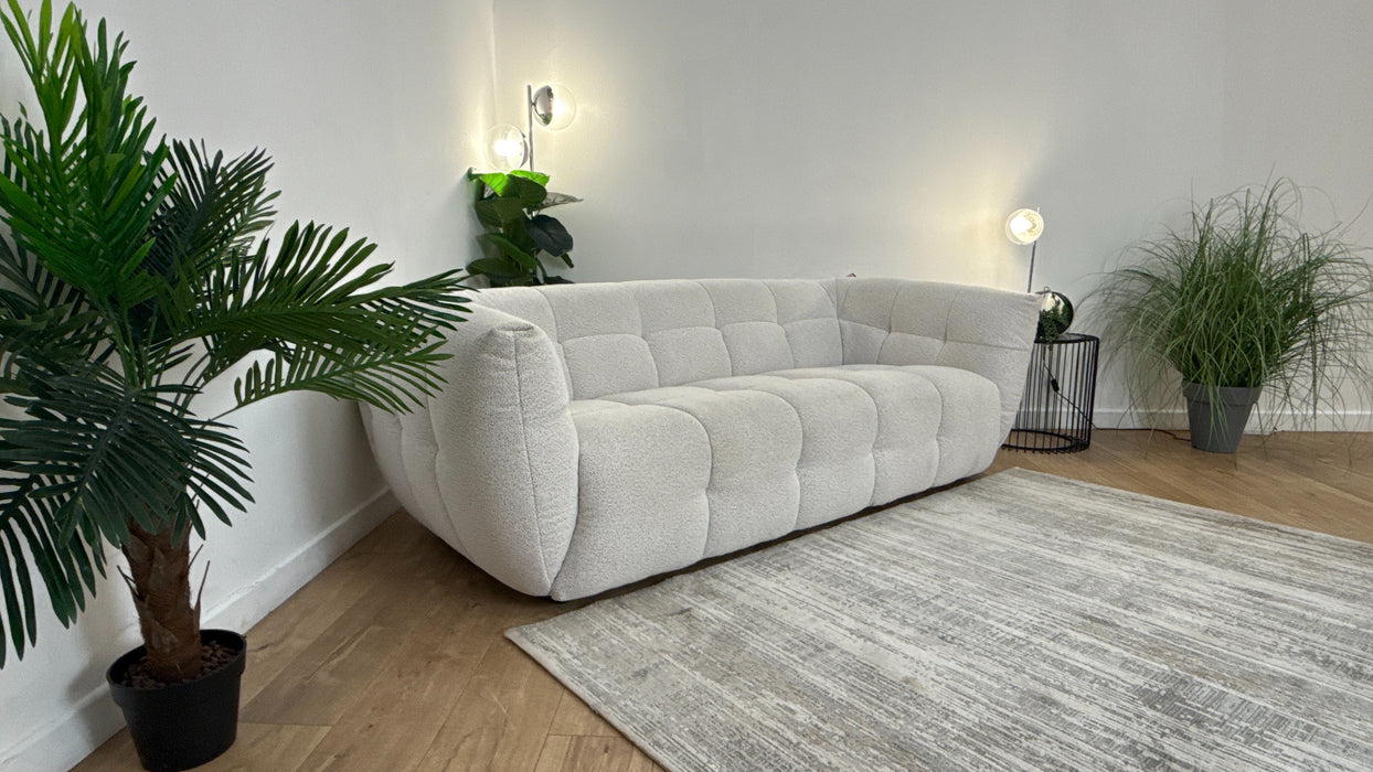 Sofology The Lunar Fabric 3 Seater in Woven Boucle Moonstone