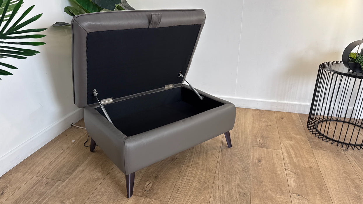 Sofology The Arlo Leather Designer Storage Footstool in Trusty Embossed Elephant