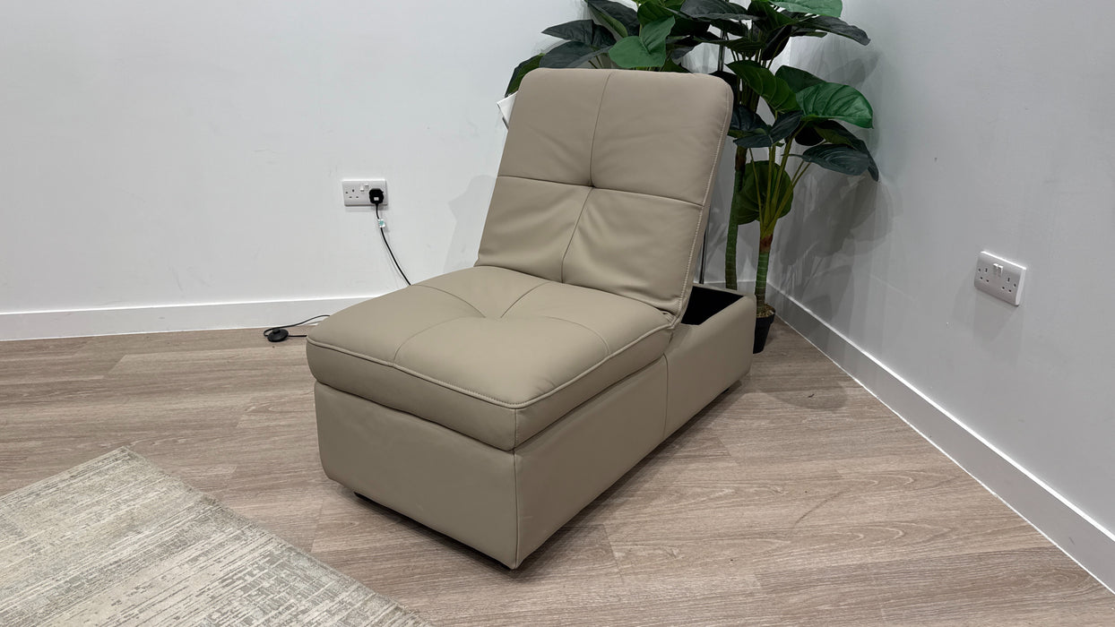 Sofology Riviera Leather Designer Storage Footstool in Trusty Super Matt Putty