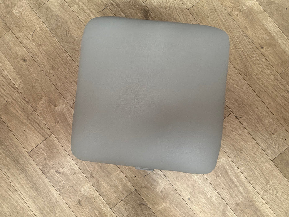 Sofology Ravello Leather Designer Storage Footstool in Trusty Embossed Light Grey
