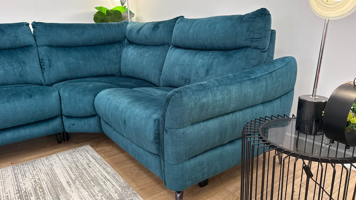 Sofology Renato Fabric Power 3 Corner 1.5 in Teal