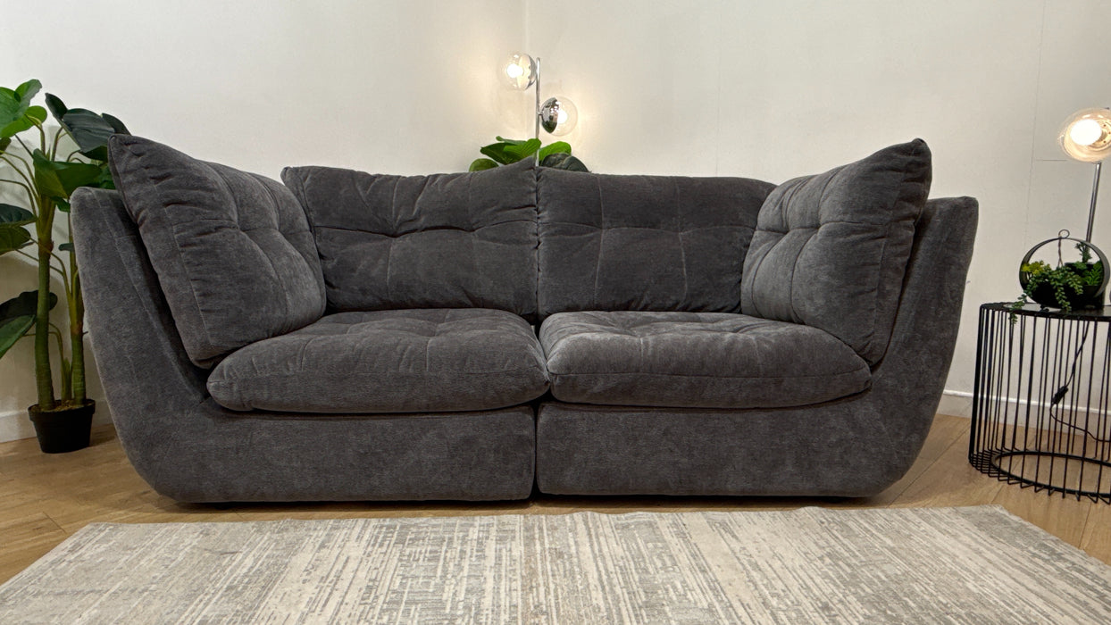 Sofology Cocoon Fabric 3 Seater in Textured Chenille Charcoal