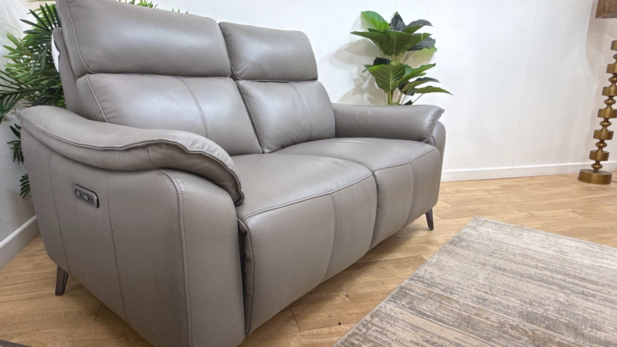 Sofology Arlo Leather 2 Seater Power Recliner in Trusty Embossed Elephant