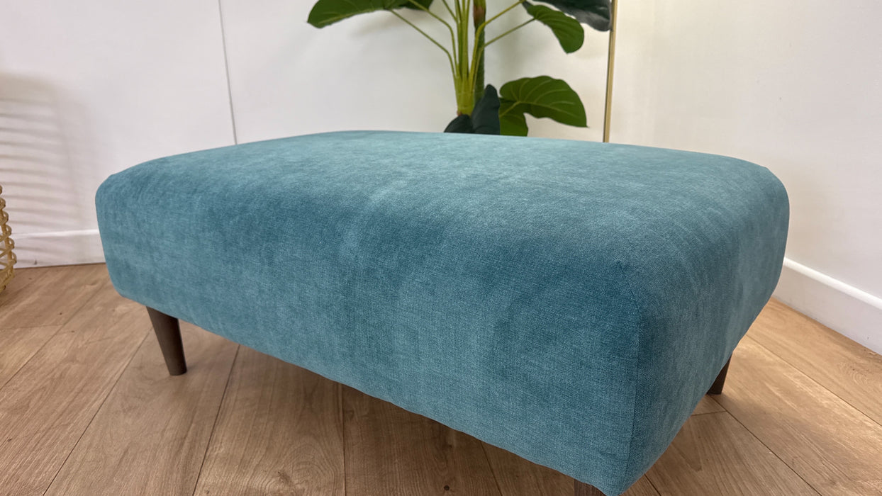 DFS Orka Fabric Footstool in Denim