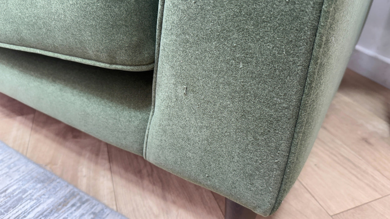 Sofology Cricket Fabric 4 Seater Split in Lifestyle Smooth Fabric Moss
