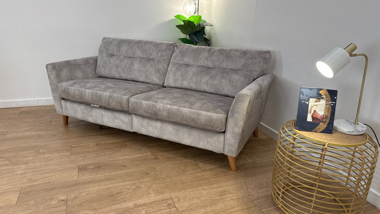 DFS The Studio 3 Seater Motion Fabric Sofa in Velvet Silver