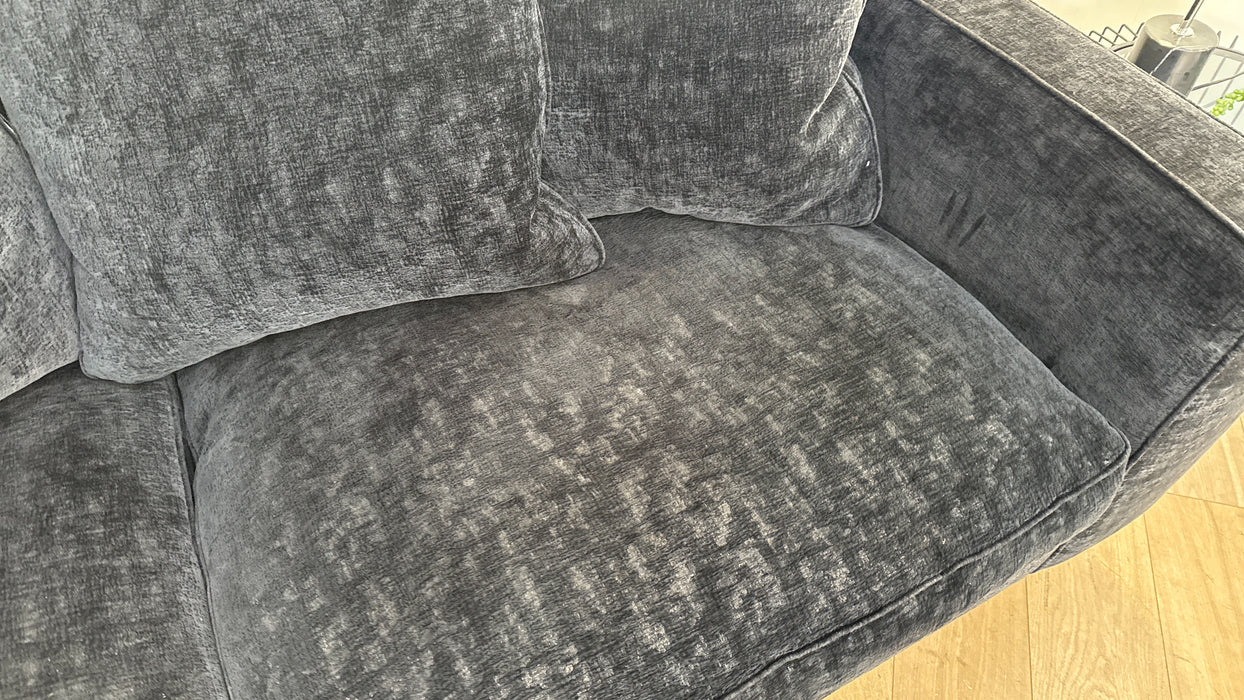 Sofology Rococo Fabric 4 Seater in Chunky Chenille Black Mix