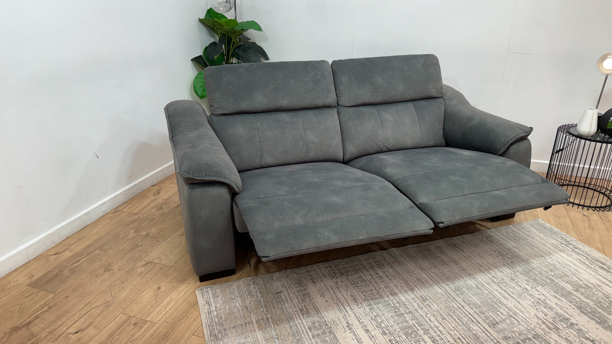 Sofology Carrera Fabric 2.5 Seater Power Recliner/Headrest in Lifestyle Flecked Mineral Green