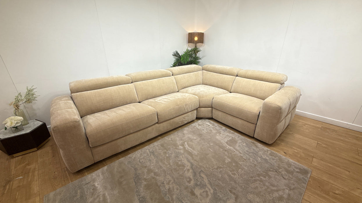 Sofology Colorado Fabric 3 Corner 1.5 Sofa Bed Power Recliner in Antique Chenille Wicker