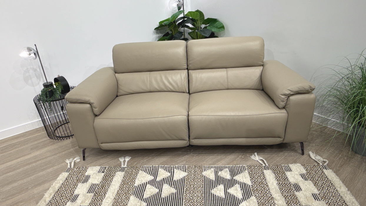 Sofology Fratelli Leather 2.5 Seater Power Recliner/Headrest in Trusty Embossed Stone