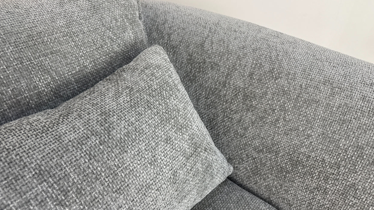 Sofology Scintillate Fabric Loveseat in Basketweave Chenille Silver