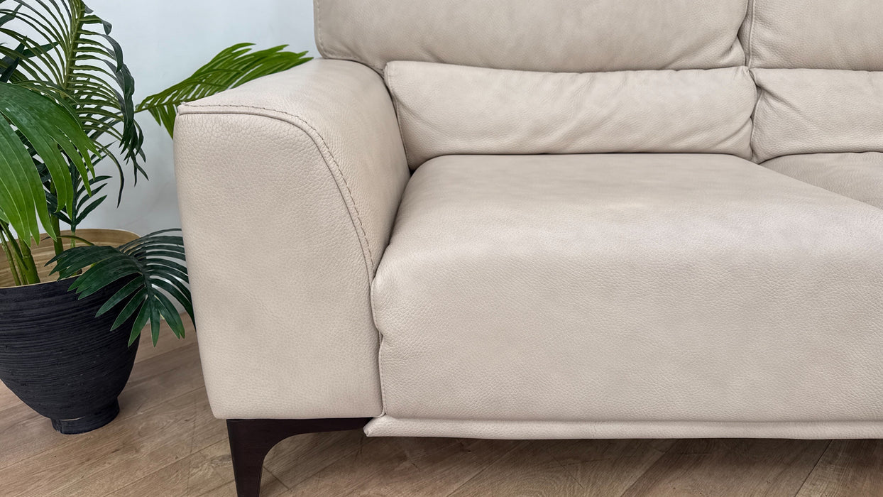Sofology The Sassari 3 Seater Leather Sofa in Gemini Bone