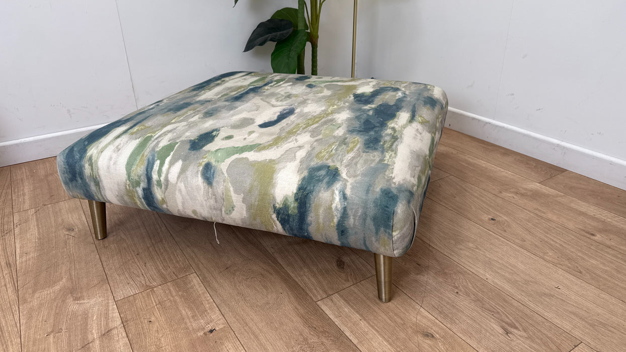 Sofology The Essence Fabric Footstool in Oasis Teal All Over