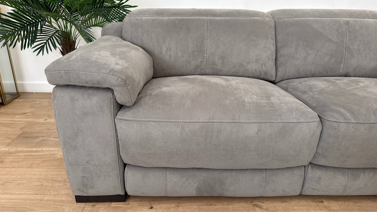 Sofology Laurence Fabric 3 Corner 1 Power Recliner/Headrest in Lifestyle Textured Charcoal