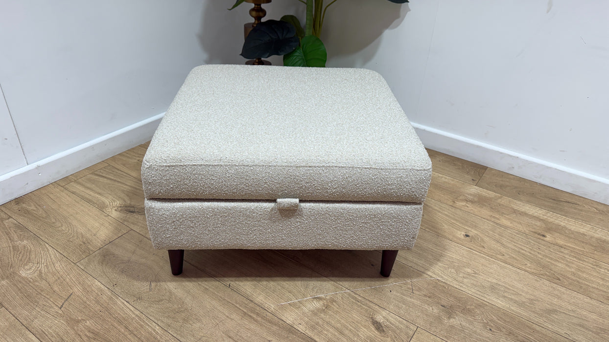 Sofology The Hackney Fabric Storage Memory Foam Footstool in Mini Boucle Natural