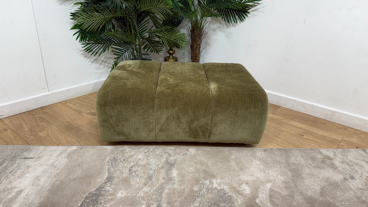 Sofology Waldorf Fabric Storage Footstool in Soft Chenille Olive