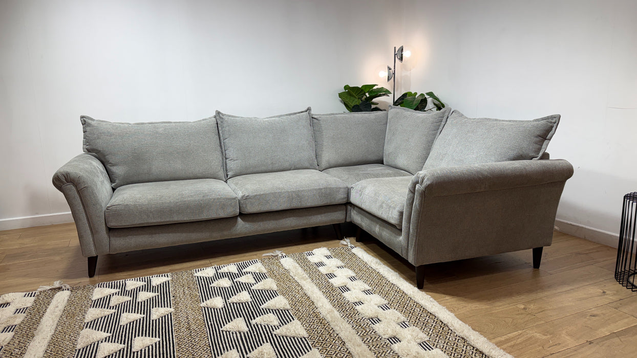Sofology Beaumont Fabric 3 Corner 1 Foam Seats in Linen Look Chenille Grey