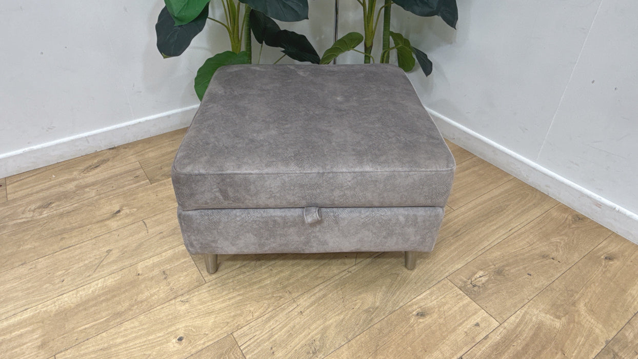 Sofology Hackney Fabric Storage Memory Foam Footstool in Lifestyle Dapple Silver