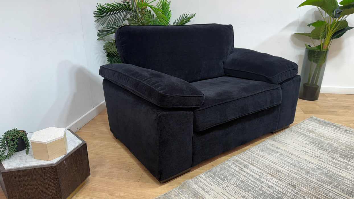 Sofology Brixton Fabric Loveseat in Soft Chenille Ebony Mix