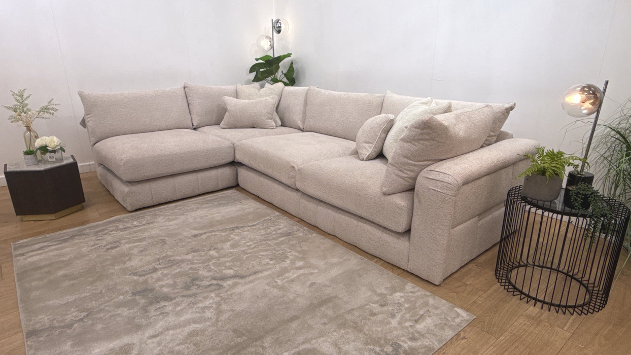 Sofology Westwood 1 Corner 3 Fabric Sofa on Boucle Blush