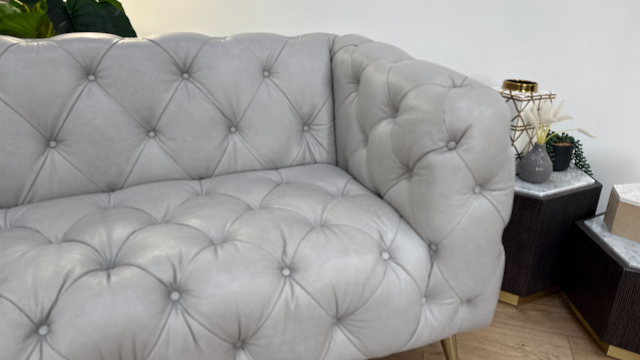 Sofology The Alchemist 2 Seater Leather Sofa in Tote Silver