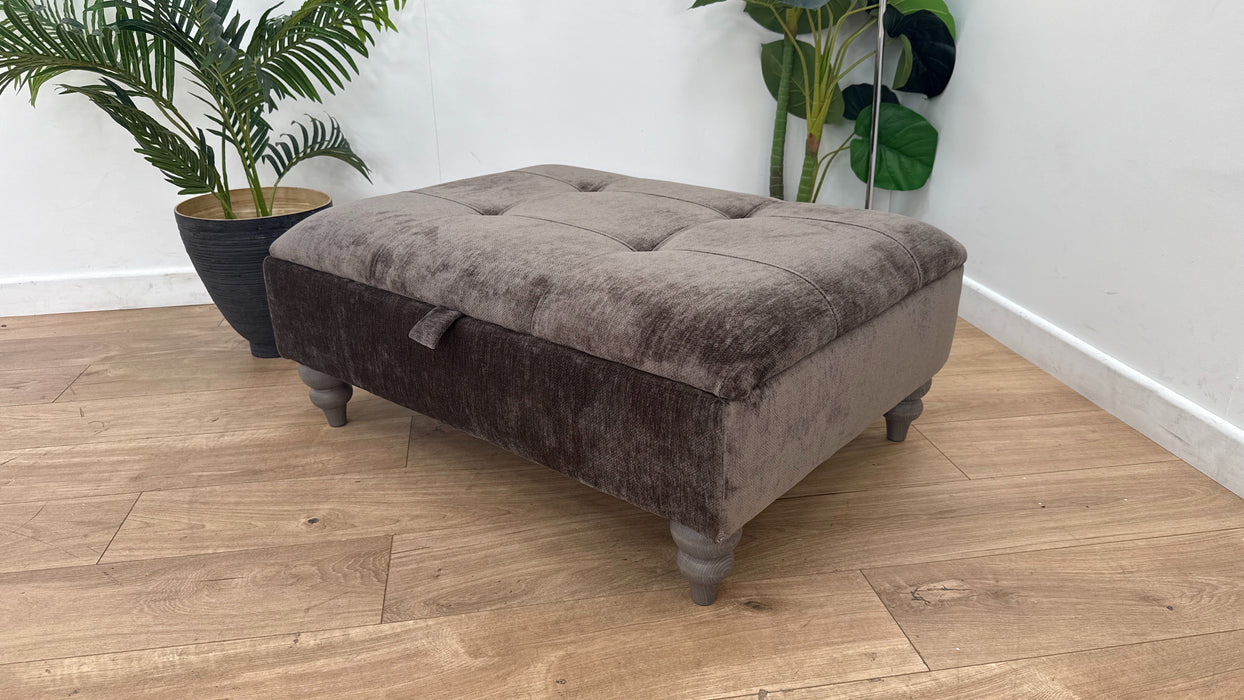 Sofology Highgrove Fabric Storage Footstool in Mole All Over