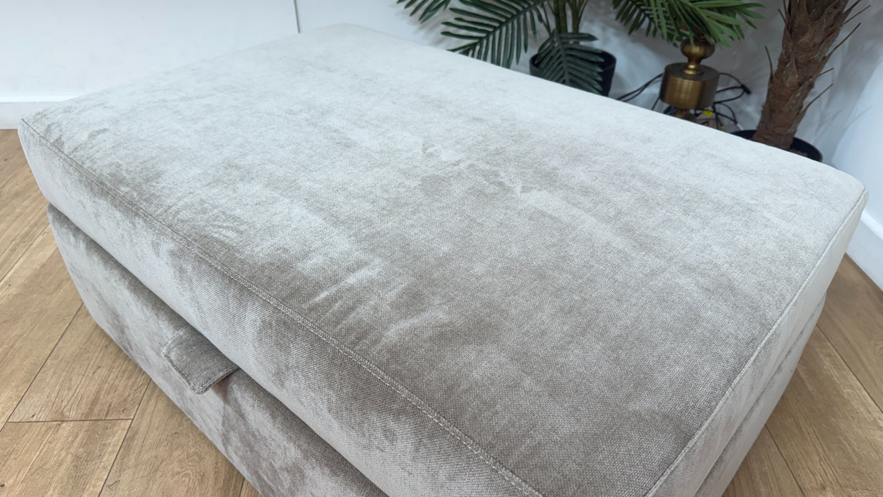 Sofology Regency Fabric Large Storage Footstool in Luxe Chenille Stone