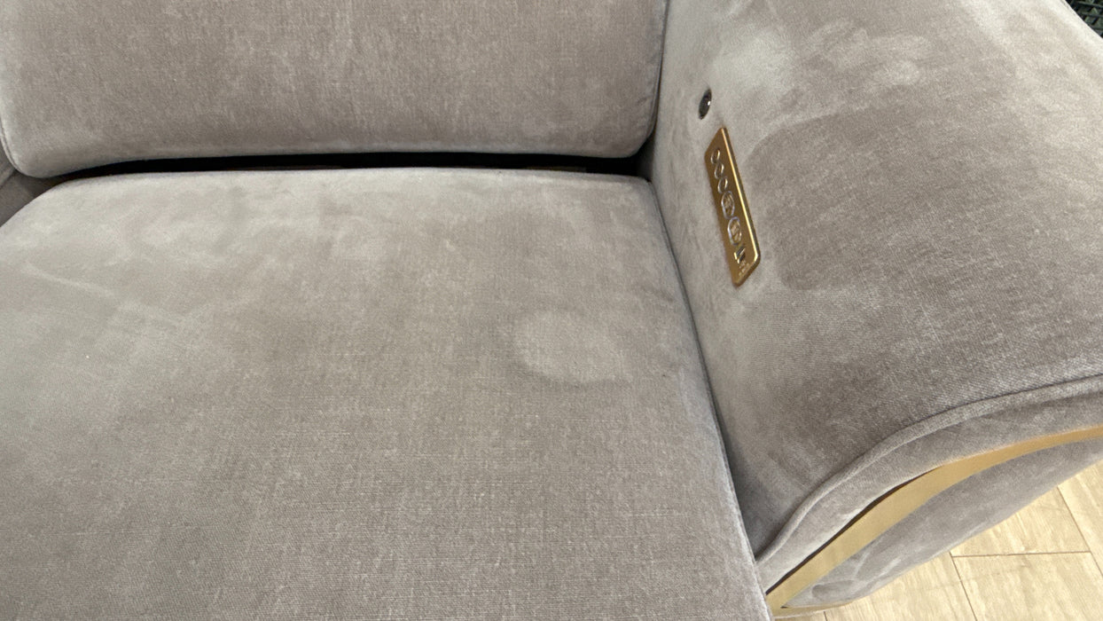 Sofology Plaza Fabric 1.5 Smart Console Corner 3 Power Recliner/Headrest Heated Seats in Relaxed Chenille Nutmeg