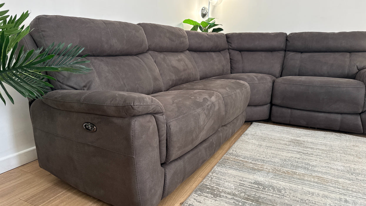 DFS Ronan Fabric Power Recliner in Pepper