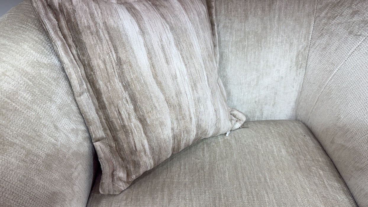 Sofology Lustre Fabric Accent Swivel Chair in Luxury Plush Chenille Moonstone Mix
