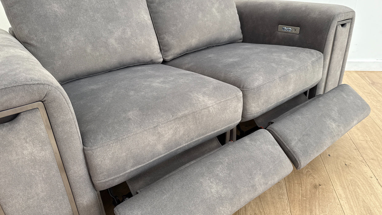 Sofology The Elixir 2 Seater Fabric Recliner Sofa in Lifestyle Flecked Mocha