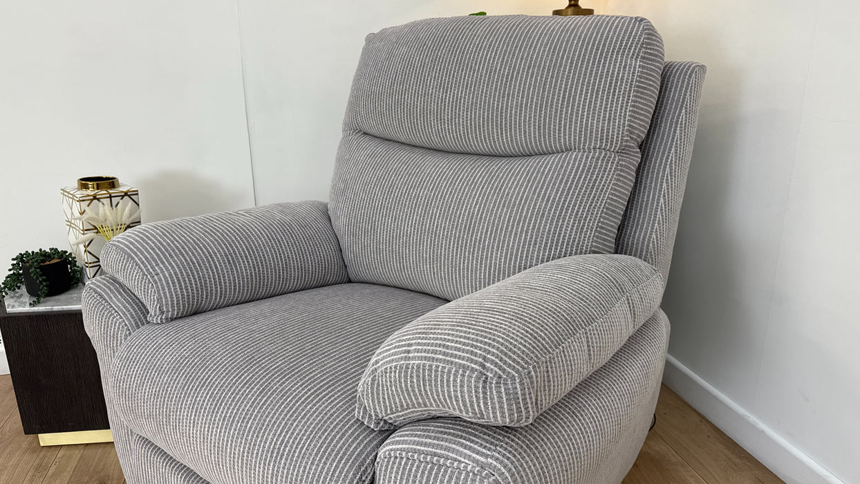 DFS Manual Recliner Fabric Chair in Grey Mix